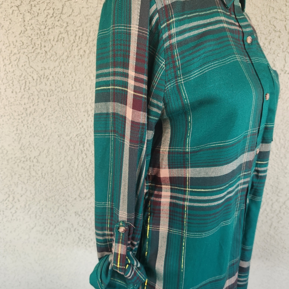 NWT Plaid Long Sleeve Tunic - Picture 6 of 7